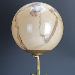 Art Deco Spelter Lamp with Original Glass Globe