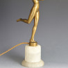 Art Deco Spelter Lamp with Original Glass Globe