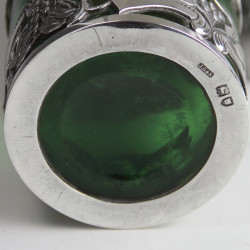 Art Nouveau Silver and Glass Large Scent Bottle London