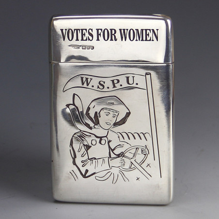 Rare English Silver Suffragette Card Case Aspey London 1910