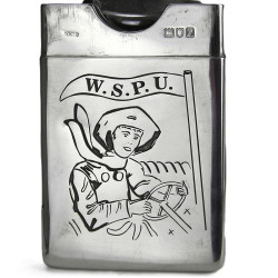 Rare English Silver Suffragette Card Case Aspey London 1910