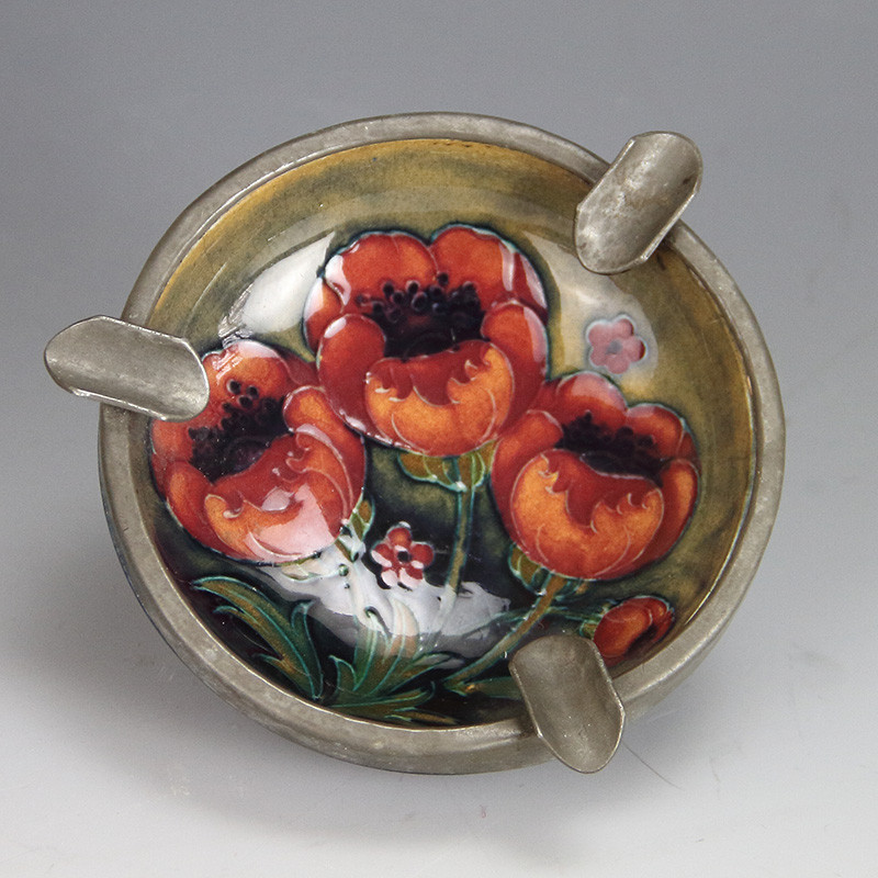 William Moorcroft Poppy Design Ashtray (c.1920)