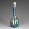 Johann Loetz Art Nouveau Cobalt Blue Papillion Decor Silver Top Vase (c.1900)