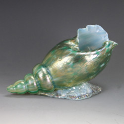 Johann Loetz Art Nouveau Conch Shell Glass Vase