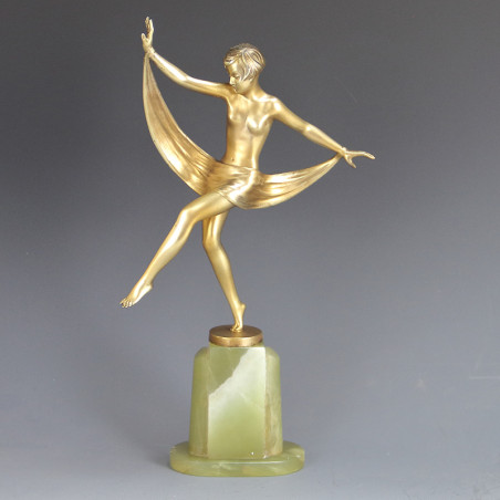 Josef Lorenzl Art Deco Bronze Scarf Dancer (c.1925)