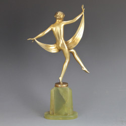 Josef Lorenzl Art Deco Bronze Scarf Dancer