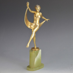 Josef Lorenzl Art Deco Bronze Scarf Dancer