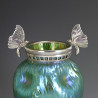 Johann Loetz Art Nouveau Glass Vase in Rusticana Creta Silberiris Décor