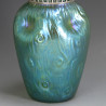 Johann Loetz Art Nouveau Glass Vase in Rusticana Creta Silberiris Décor