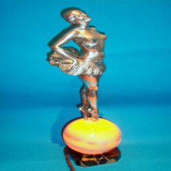 Charles Henri Molins Dancer Bronze Figural Lamp with...