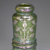 Johann Loetz Art Nouveau Papillion Vase with Silver Overlay