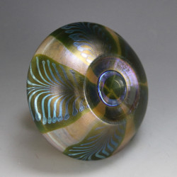 Tiffany Art Nouveau Iridescent Glass Vase. Signed