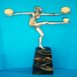 Le Faguays Female Ball Dancer with Ivory Balls Bronze & Ivory Figure