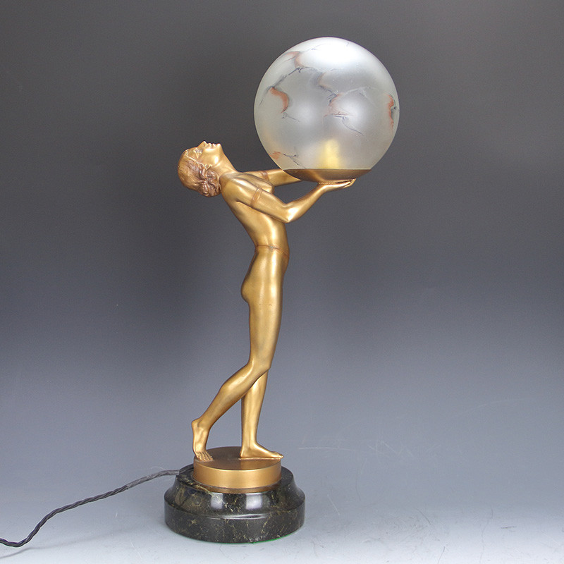 Art Deco Spelter Lady Lamp (c.1925)