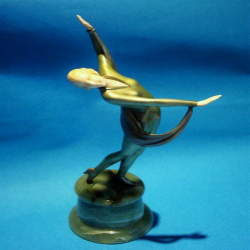 Josef Lorenzl Dancing Girl Bronze and Ivory Figure