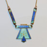 Askel Holmsen, Norway, Art Deco Silver Gilt and Enamel Pendant Necklace