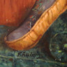 F Autome, Art Deco Oil on Canvas of a Reclining Nude