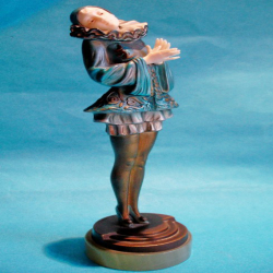 Paul Phillipe Female Pierrot Bronze and Ivory Figure