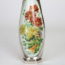 Heinrich Levinger Silver and Guilloche Enamel Vase