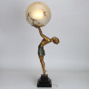 Art Deco Spelter Female Figural Lamp (c.1925) Art Deco Spelter Female Figural Lamp (c.1925)