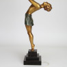 Art Deco Spelter Female Figural Lamp