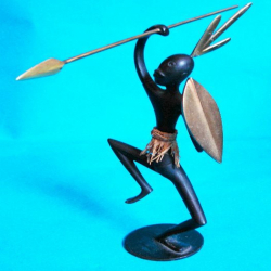 Hagenauer African Warrior Bronze Figure. Circa 1950