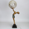Art Deco Spelter Female Figural Lamp