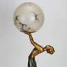 Art Deco Spelter Female Figural Lamp