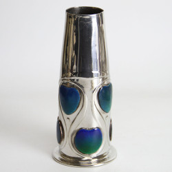 Archibald Knox for Liberty & Co Pewter and Enamel Vase (c.1900)