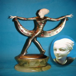 Josef Lorenzl Dancer Bronze & Ivory Female Figure
