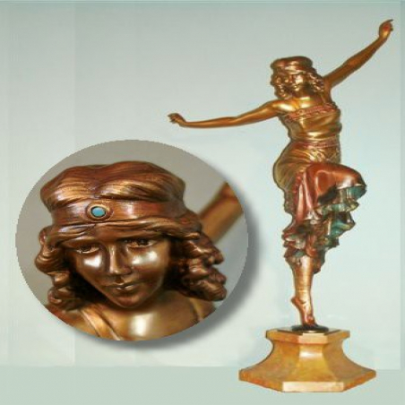 Paul Phillipe Russian Dancer Female Bronze & Marble Figure