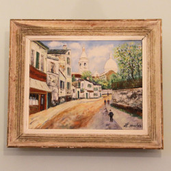 Élisée Maclet (1818-1962) 'Rue de Montmartre' Signed Oil on Canvas
