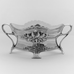 WMF Flower Dish with Original Crystal Cut Glass Liner (c.1900)