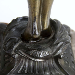 Art Deco Bronzed Spelter Lamp by F De Luca