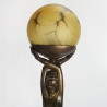Art Deco Bronzed Spelter Lamp by F De Luca