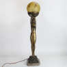 Art Deco Bronzed Spelter Lamp by F De Luca