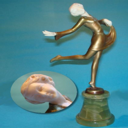 Josef Lorenzl Female Dancer Bronze & Ivory Figure