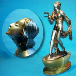 Josef Lorenzl Woman with Costume by Crejo Bronze Figure