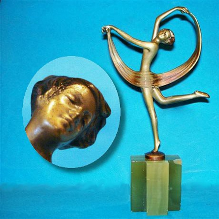 Josef Lorenzl Scarf Dancer Female Bronze Figure