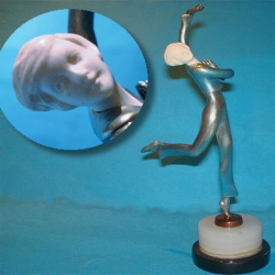 Josef Lorenzl Dancer Bronze and Ivory Female Figure