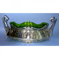WMF Pewter Centerpiece with Green Glass Liner