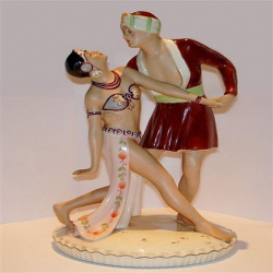 Royal Dux Couple Dancing Double Figurine
