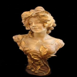 Goldscheider Terracotta Bust of an Art Nouveau Maiden. Circa 1900