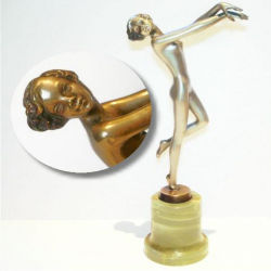 Josef Lorenzl Bronze Nude Female Figure on Onyx Base