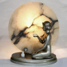 Art Deco Spelter Kneeling Nude Female Figural Lamp
