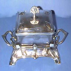 Antique WMF Butter Dish with Original Glass