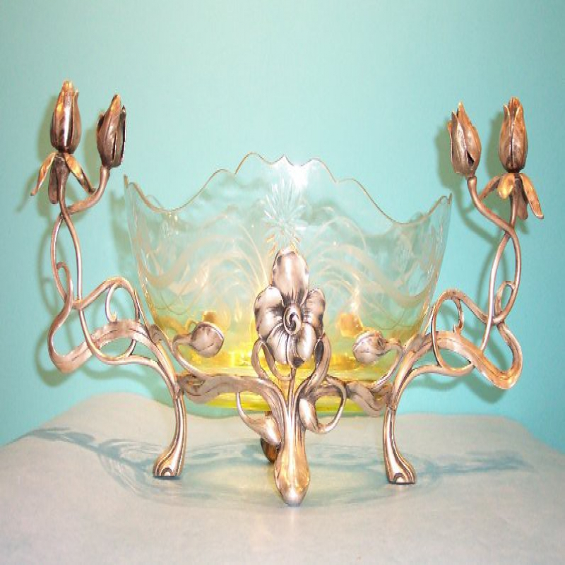 Antique WMF Centrepiece with Two-Tone Glass