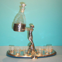 Antique WMF Decanter Set Original Glass