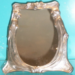 Argentor Symbolist Mirror with Two Embossed Female Figures