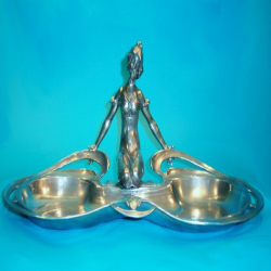 Argentor Pewter Dish with a Figure of a Kneeling Female